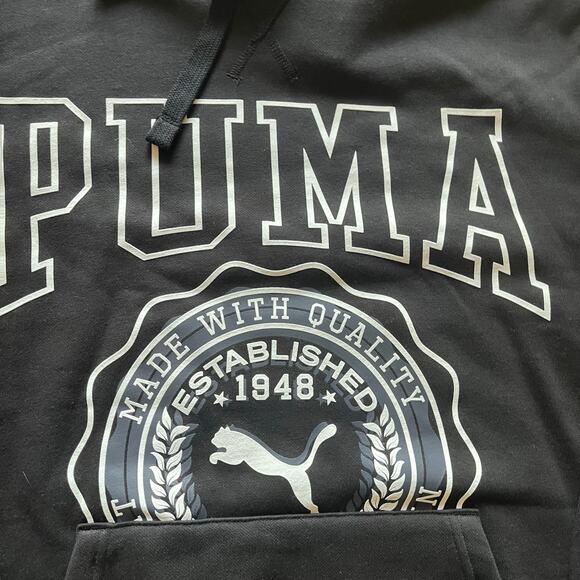 PUMA‎ Men's XXL Hoodie Black Sporty Athletic Cotton Blend Casual - Picture 2 of 7
